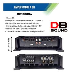 Amplificador DB Sound DB1000X4