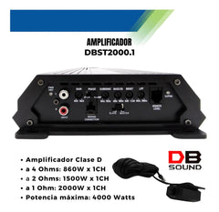 Amplificador DB Sound DBST2000.1