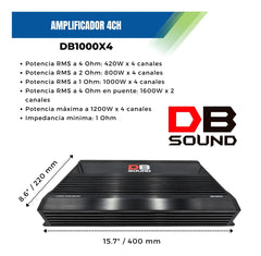 Amplificador DB Sound DB1000X4