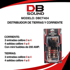 Portafusible 4 Entradas DB Sound DBCT404