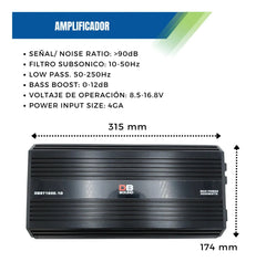 Amplificador DB Sound DBST1600.1