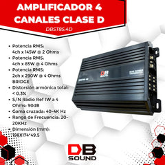 Amplificador DB Sound DBST85.4D