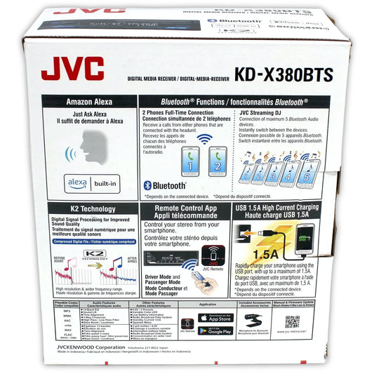 Estéreo JVC KD-X368BTS