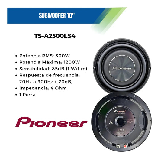 Bajo Pioneer 10" TS-A2500LS4