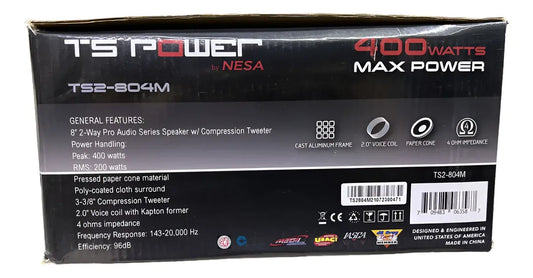 Bocinas TS POWER 8" PRO TS2804M